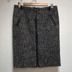 ARMANI COLLEZIONI Tweed  Sequins Zip Front Pockets Pencil Skirt Sz 44 US…
